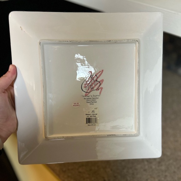 222 FIFTH | “Vintner’s Journal” by Lauren Hamilton 11” Square Plate - Picture 3 of 6